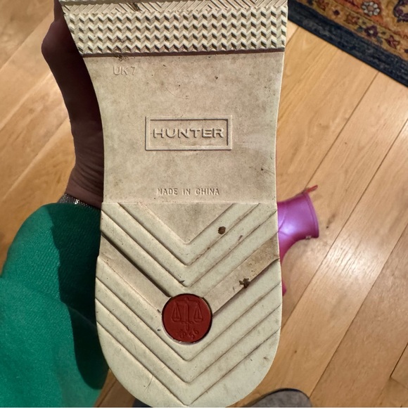 Hunter play short rain boot in Pink metallic women’s 9 - Picture 6 of 7